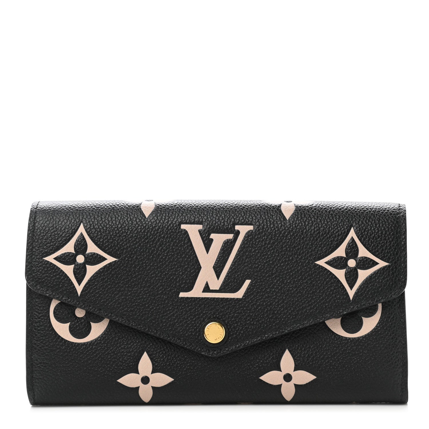 Louis Vuitton Monogram Empreinte Giant Sarah Wallet Black Beige 1 of 7