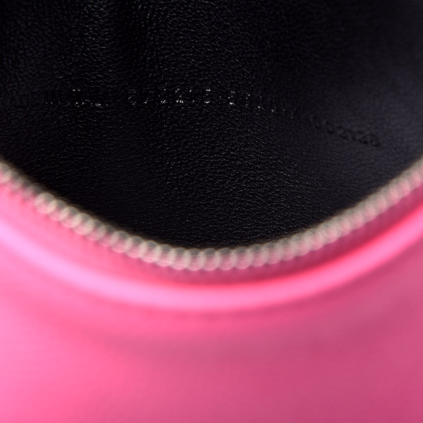 Calfskin Logo Large Zip Pouch Acid Pink