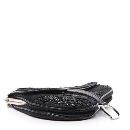 Christian Dior Satin Bead Embroidered Mini Frame Saddle Black 4 of 8