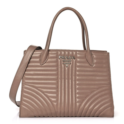 Prada Soft Calfskin Impunture Diagramme Tote Cipria 1 of 10