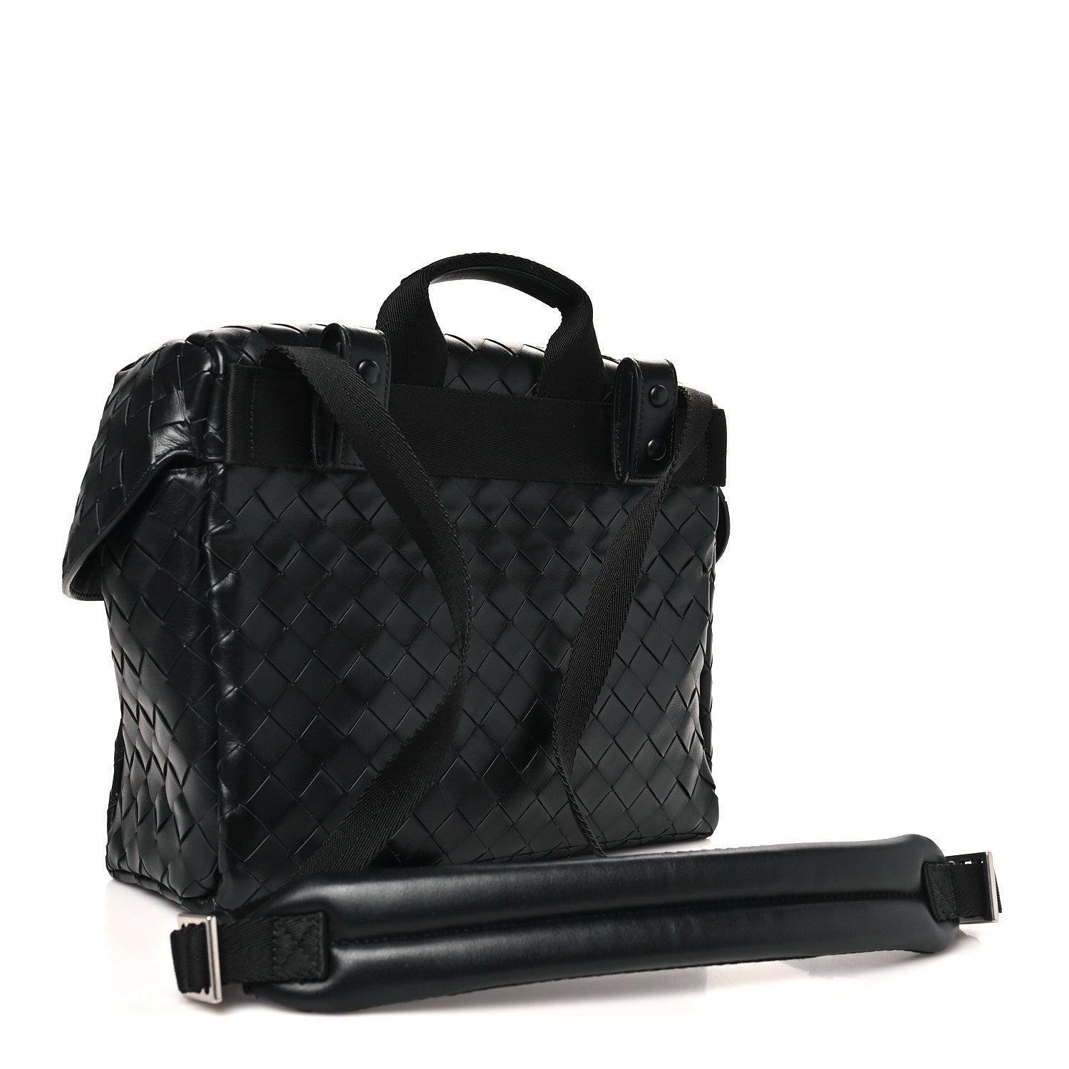 Bottega Veneta Nappa Intrecciato Postino Messenger Black 2 of 8