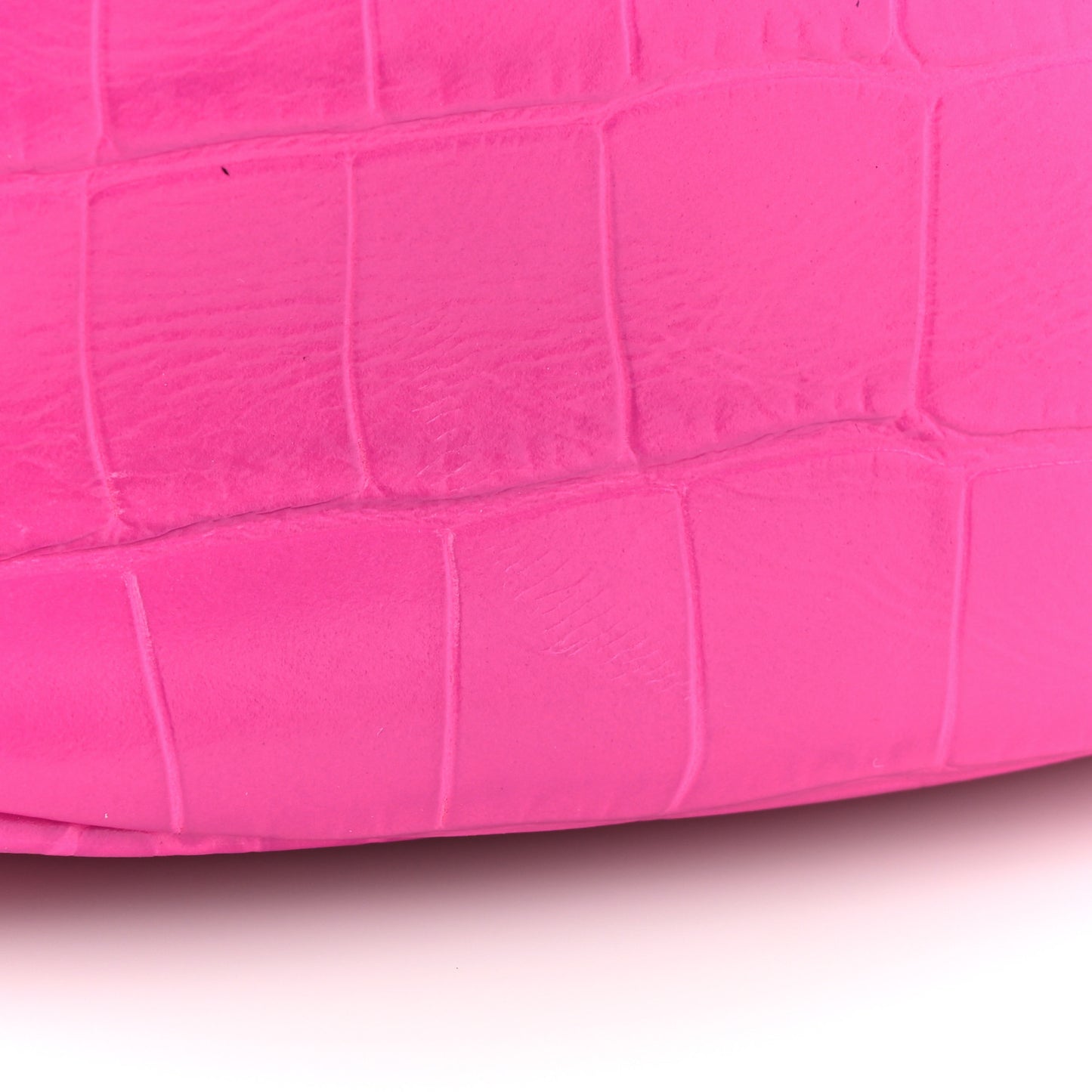 Extra Supple Calfskin Crocodile Embossed XS Le Cagole Shoulder Bag Lipstick Pink