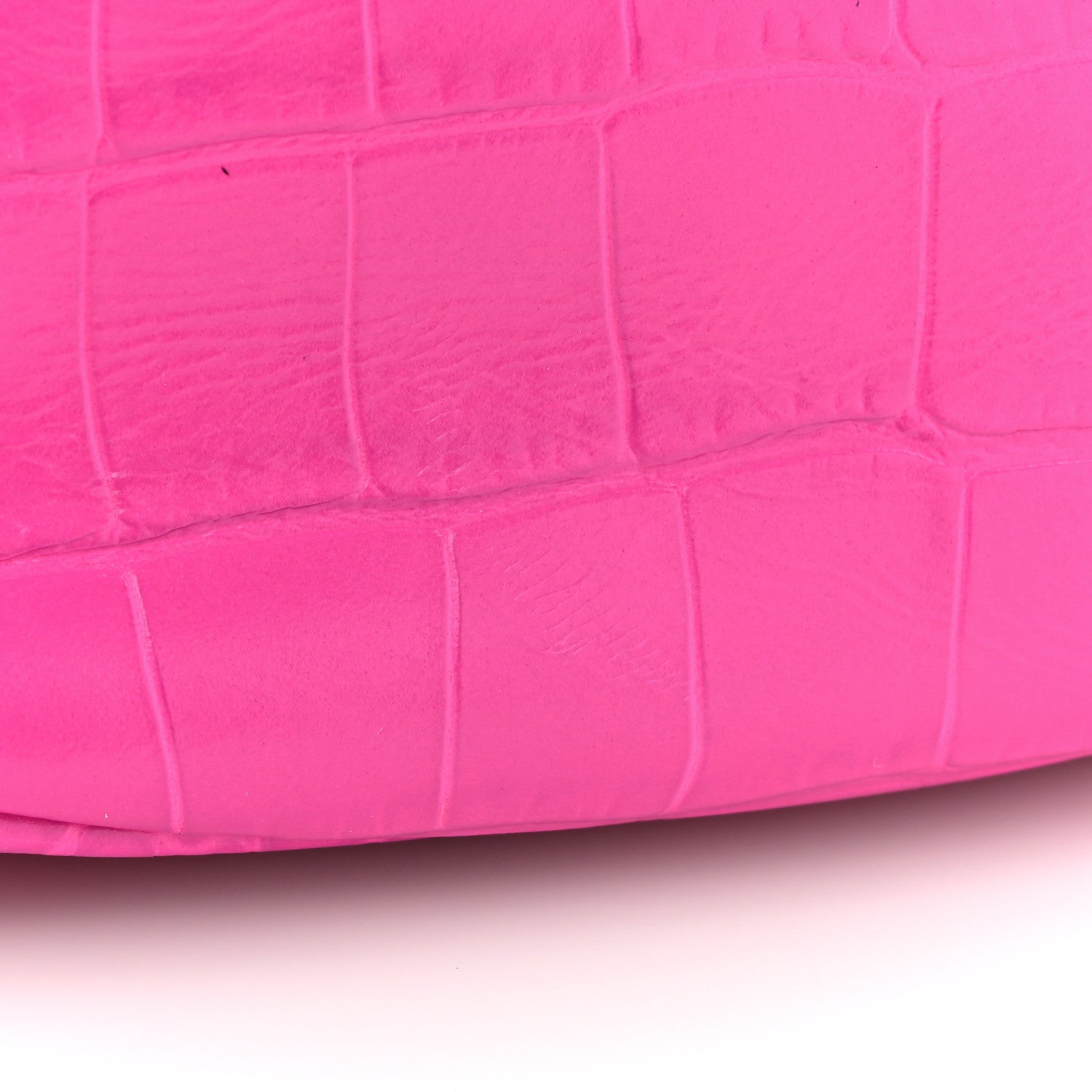 Balenciaga Extra Supple Calfskin Crocodile Embossed XS Le Cagole Shoulder Bag Lipstick Pink 11 of 11