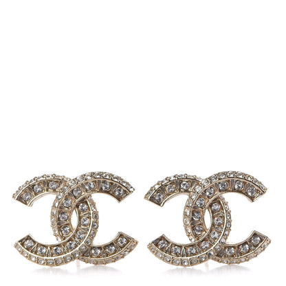 Chanel Crystal CC Earrings Gold 1 of 5