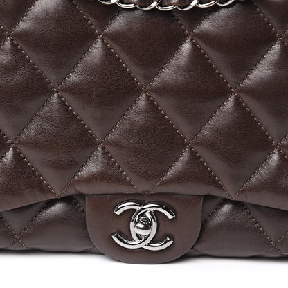 Chanel Lambskin Quilted Large 3 Flap Brown 12 of 16