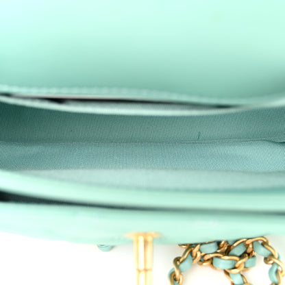 Chanel Calfskin Quilted Top Handle Flap Light Blue 5 of 10