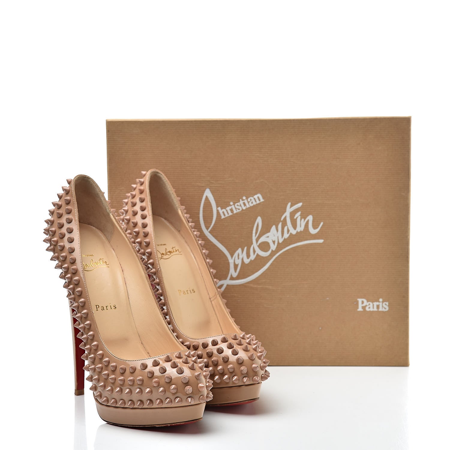 Christian Louboutin Patent Alti Spikes 140 Pumps 40.5 Nude 16 of 16