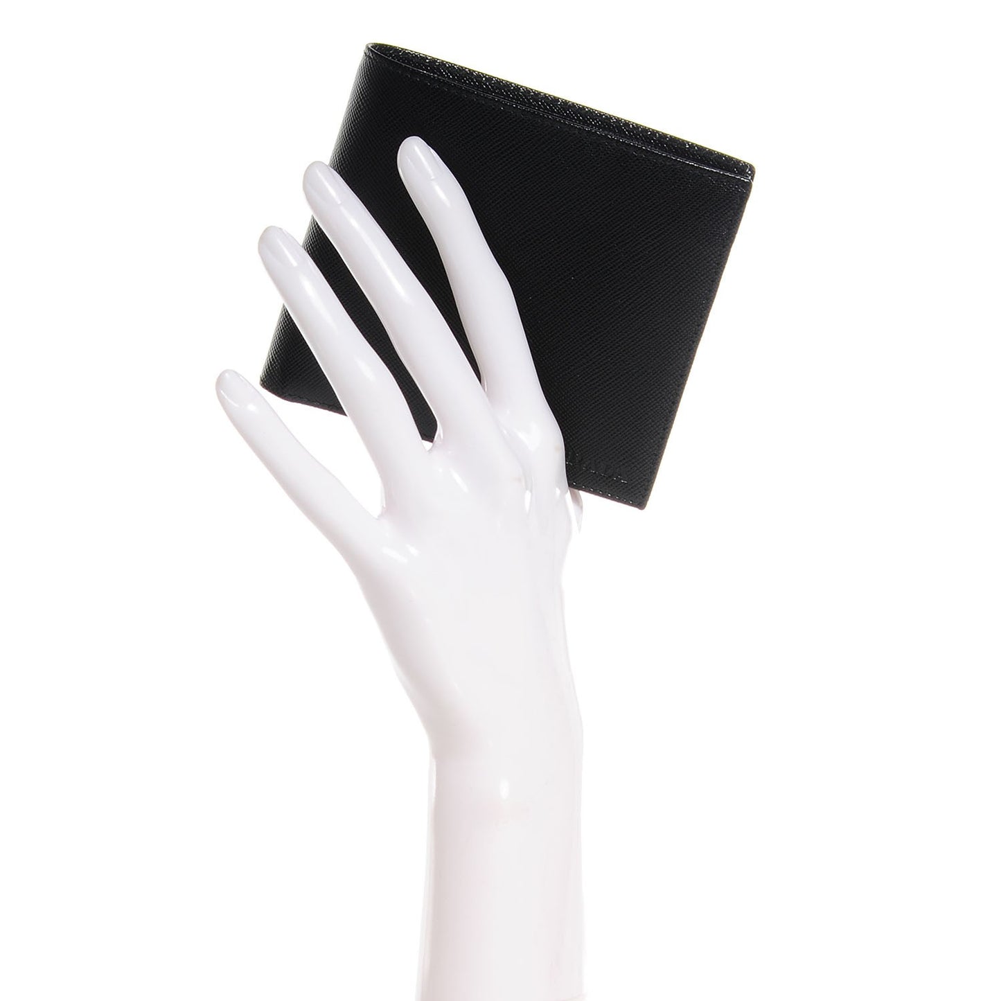 Saffiano Enamel Bi-Fold Wallet Nero Black