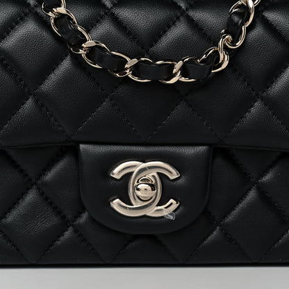 Chanel Lambskin Quilted Mini Rectangular Flap Black 10 of 11