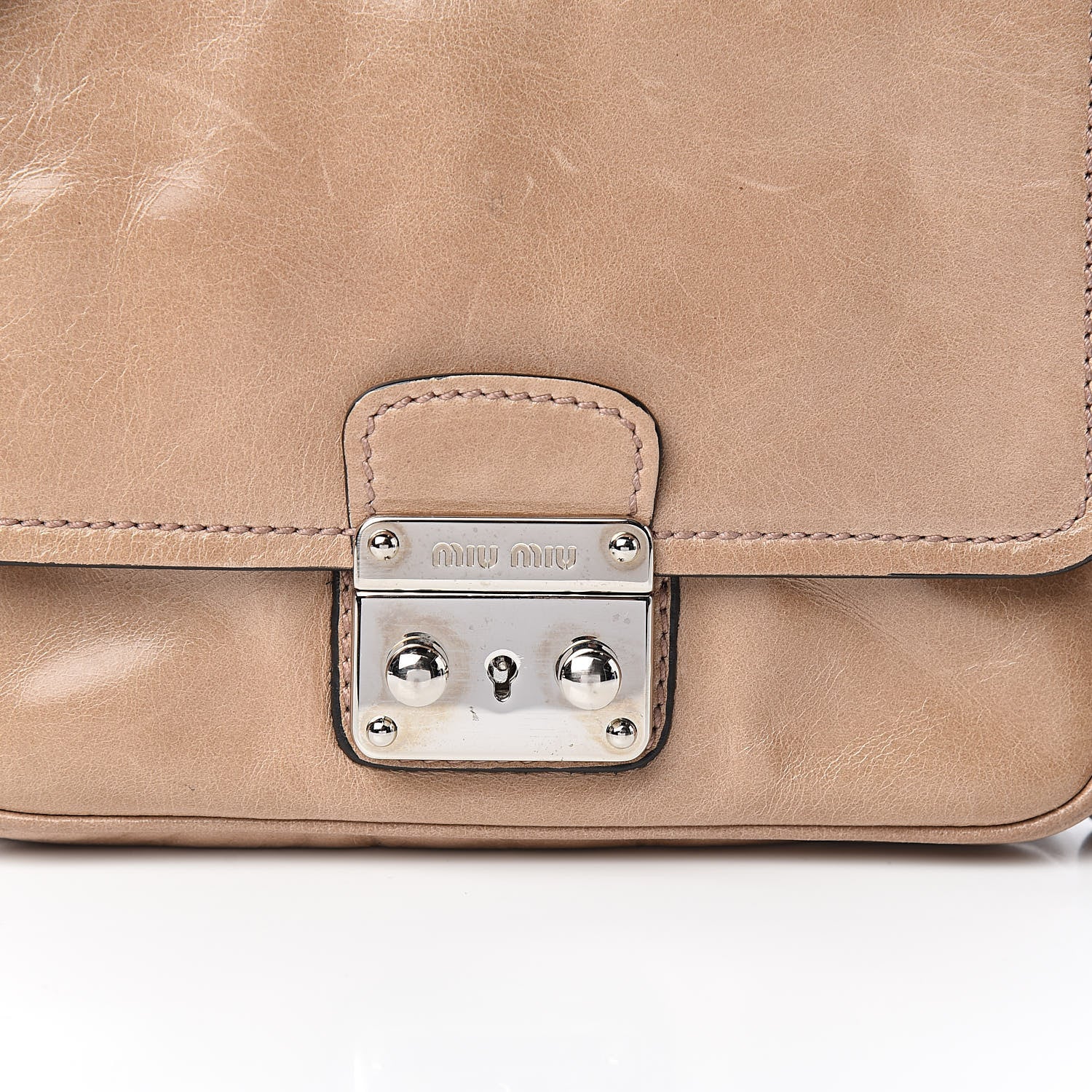 Miu Miu Vitello Shine Crossbody Cipria 10 of 11