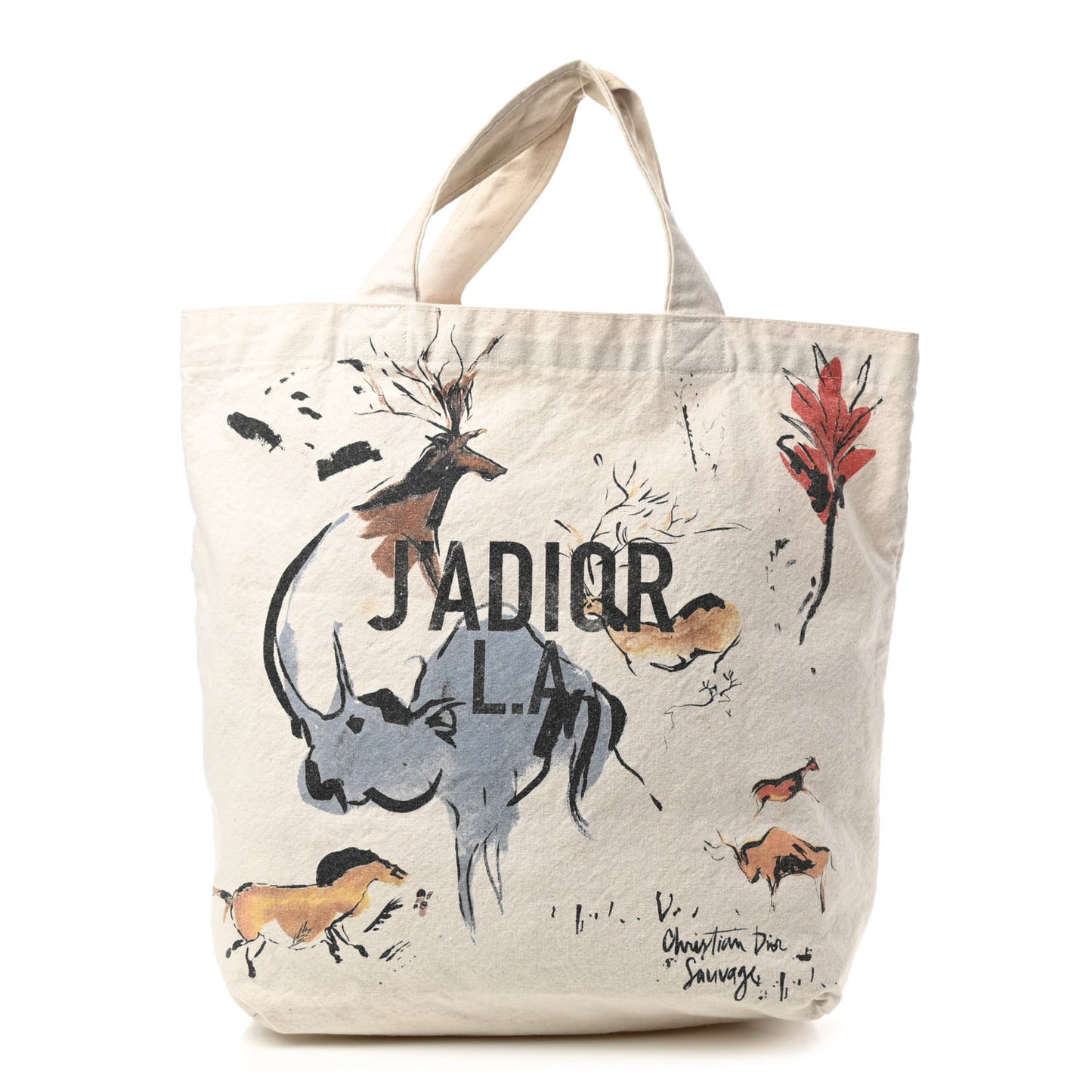 Canvas Sauvage Tote White Multicolor