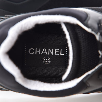 Chanel Calfskin Mesh Lycra Sneakers 41 Black 7 of 9