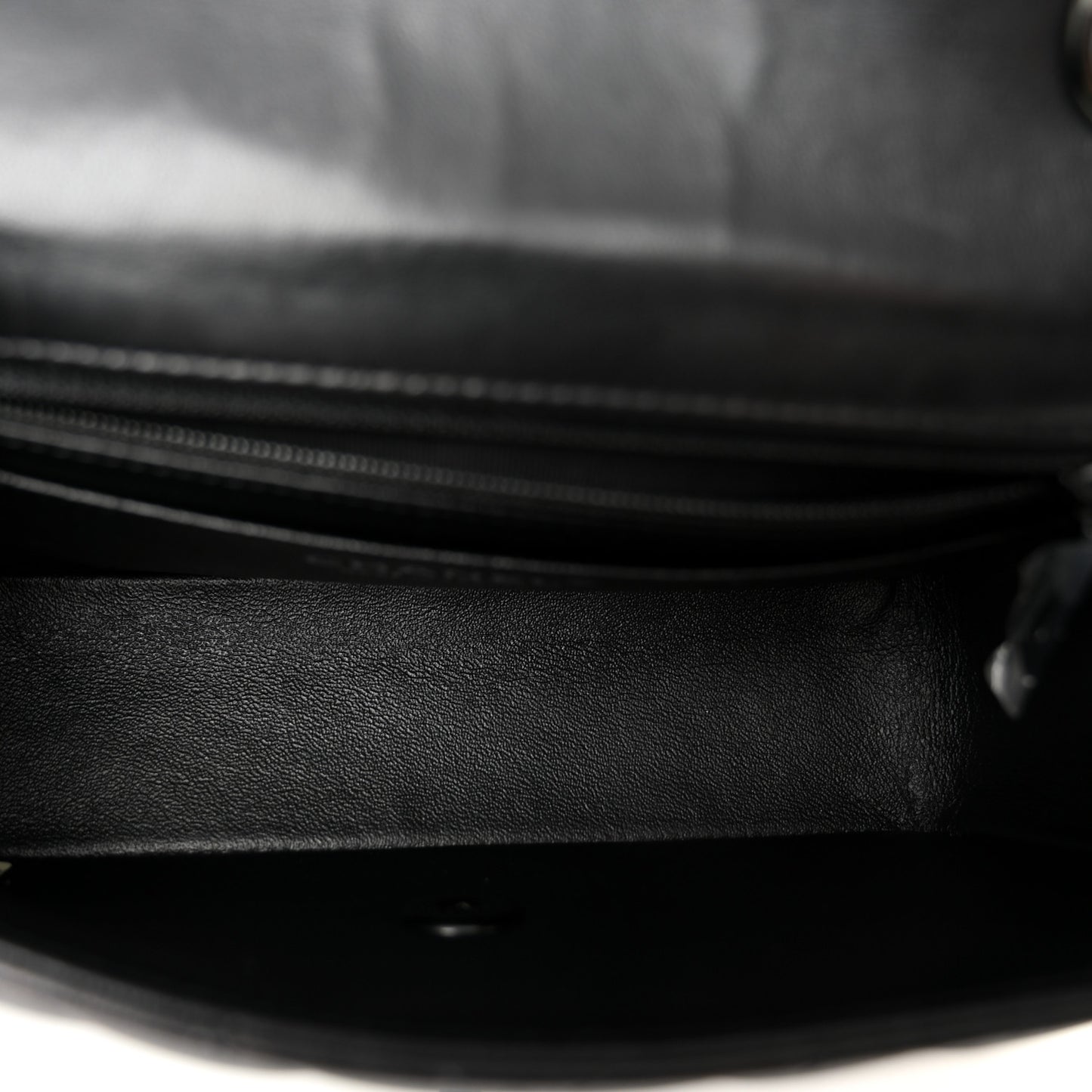 Lambskin Chevron Quilted Mini Rectangular Flap So Black