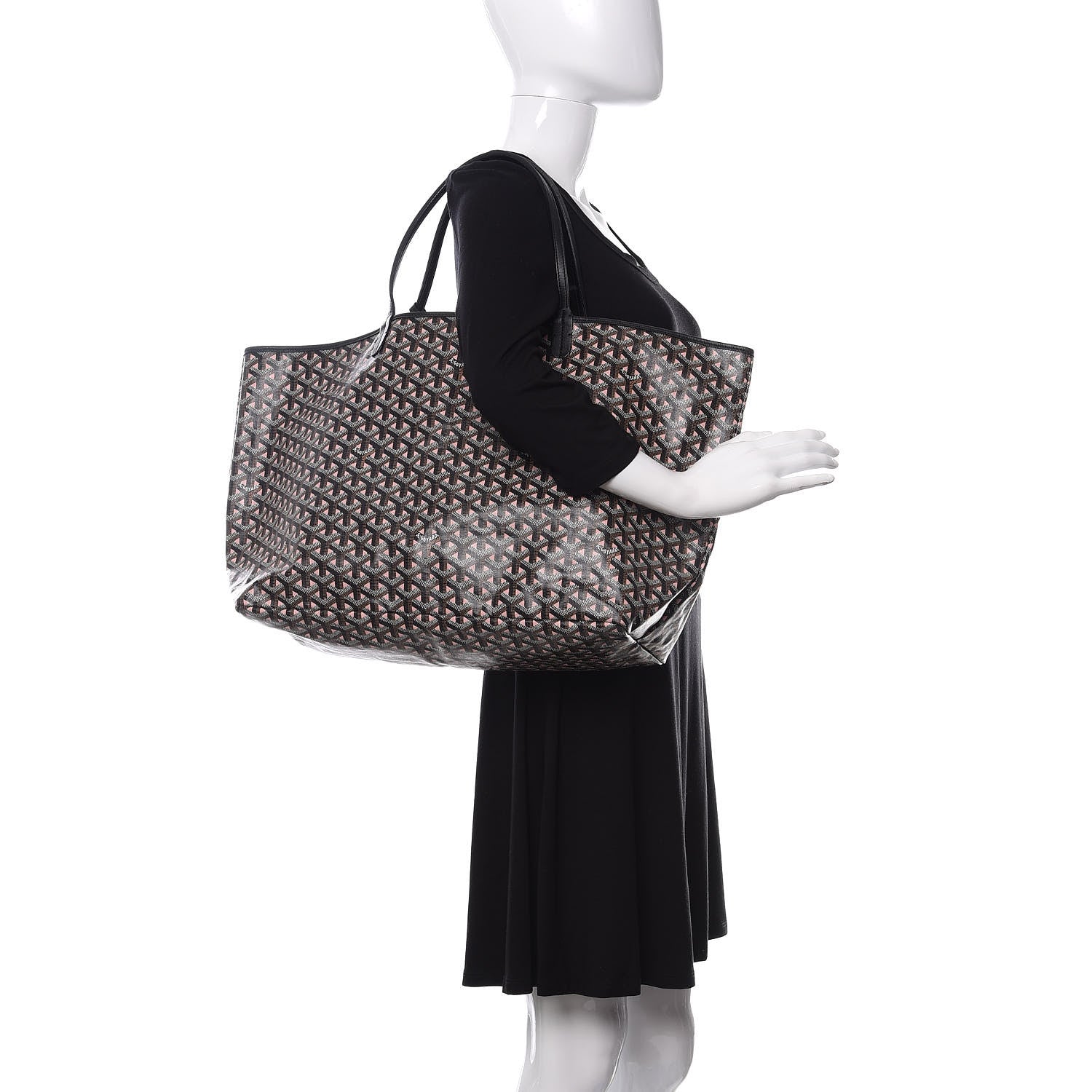Goyard Goyardine Saint Louis Claire Voie GM Black Pink 2 of 14