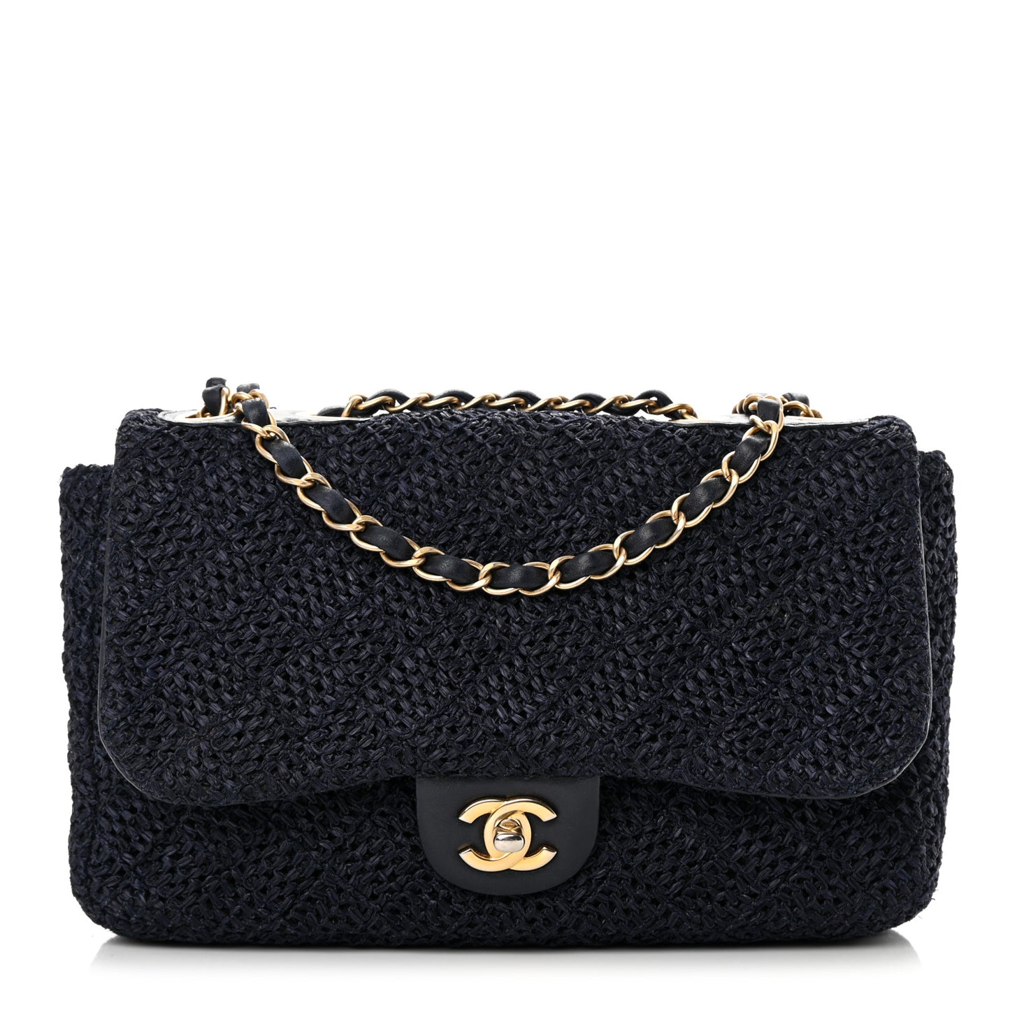 Woven Nylon Medium Single Flap Blue
