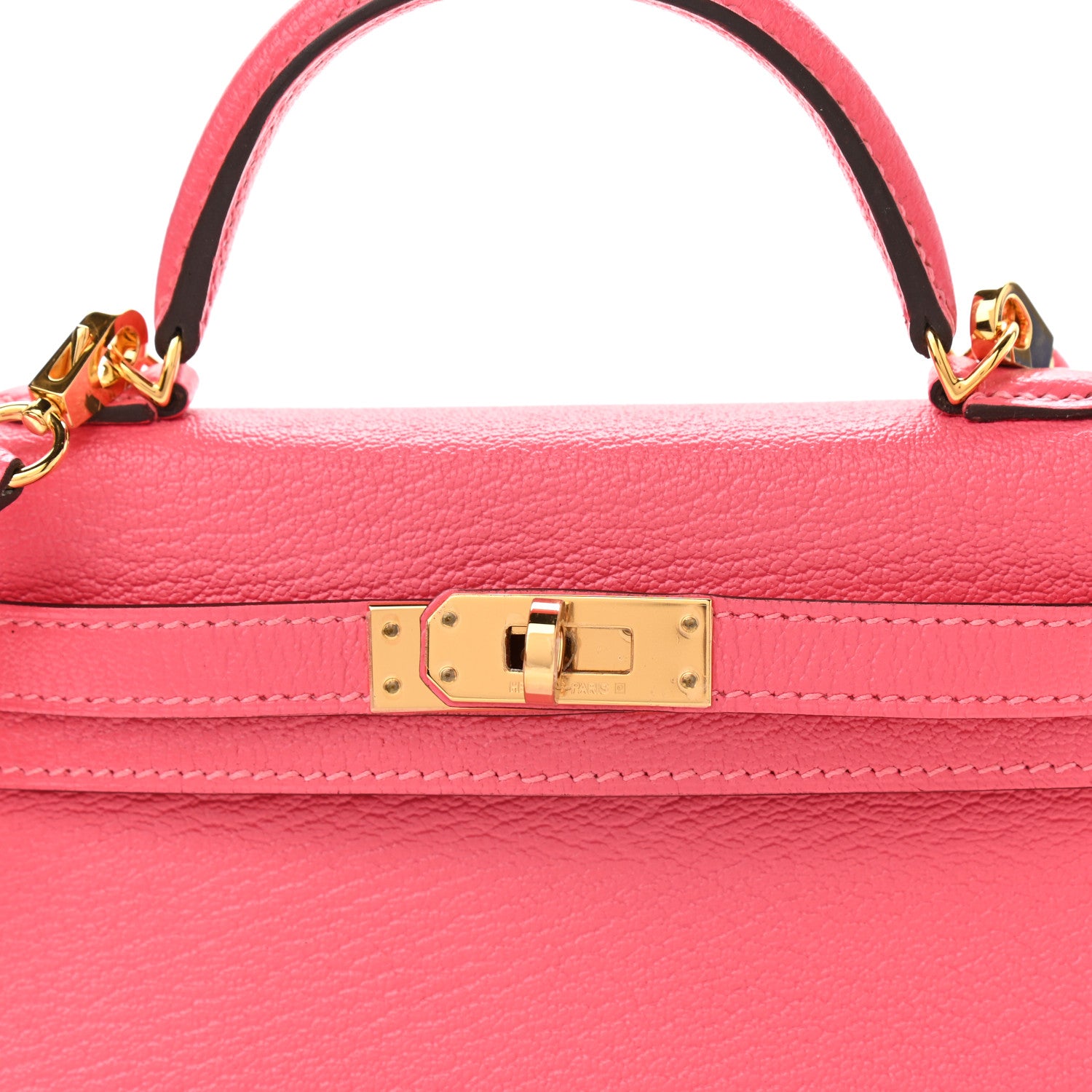 Hermes Chevre Mysore Mini Kelly Sellier 20 Rose Lipstick 9 of 11