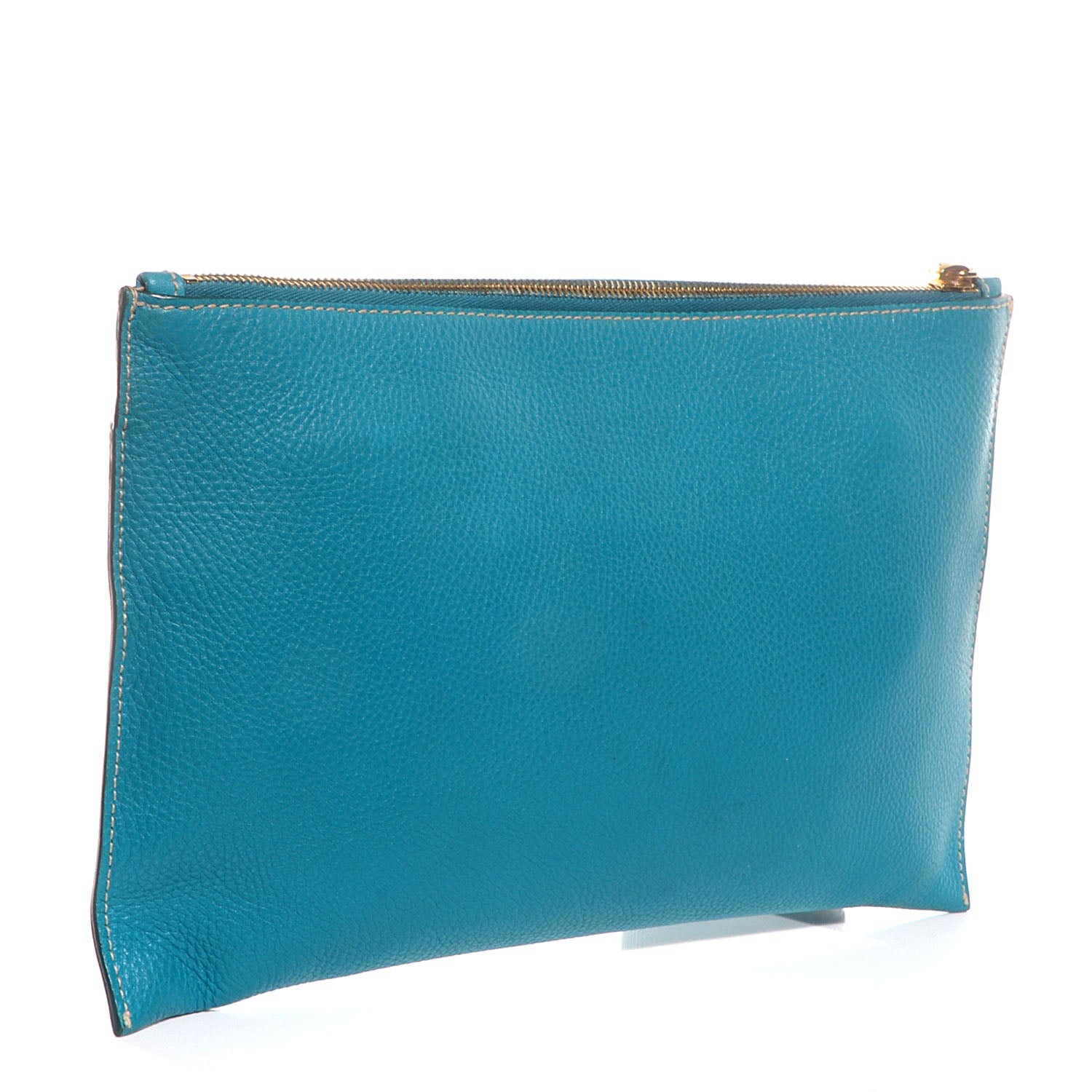 Miu Miu Grained Calfskin Leather Clutch Turchese 3 of 10