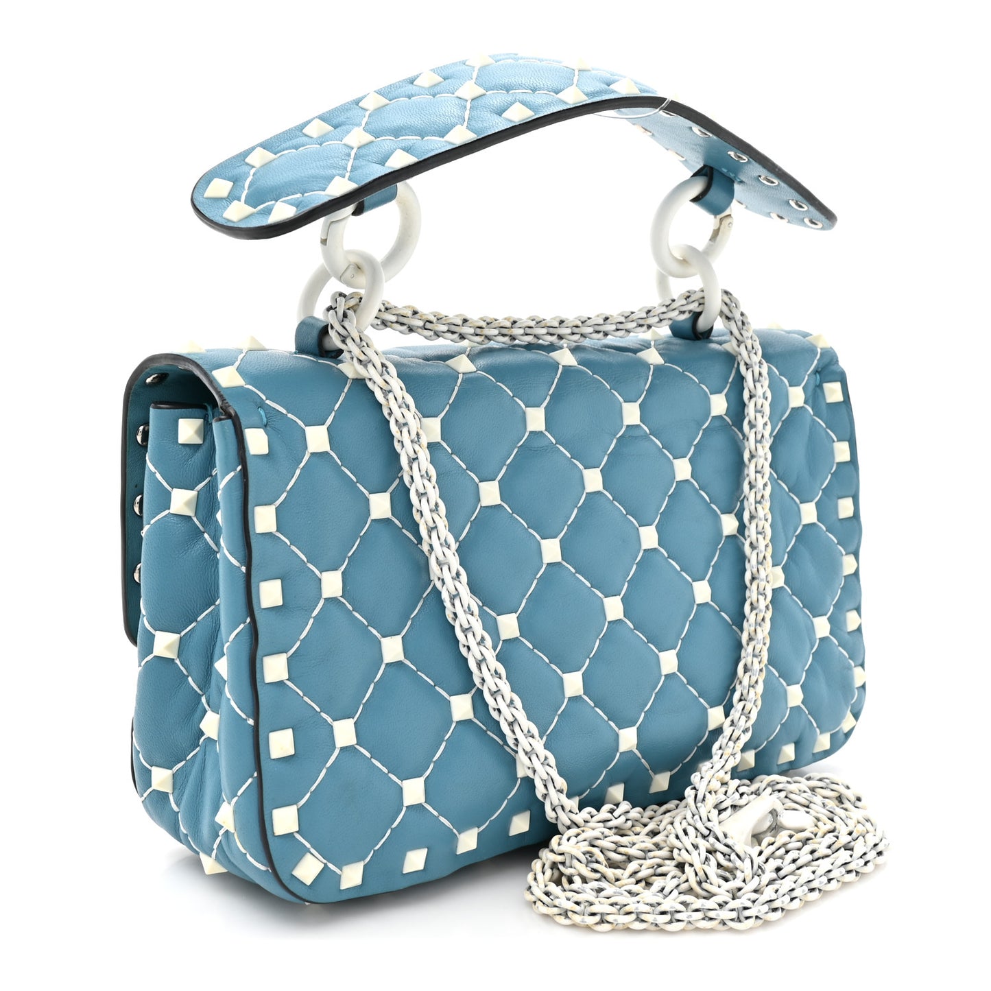 Nappa Small Free Rockstud Spike Shoulder Bag Cerulean