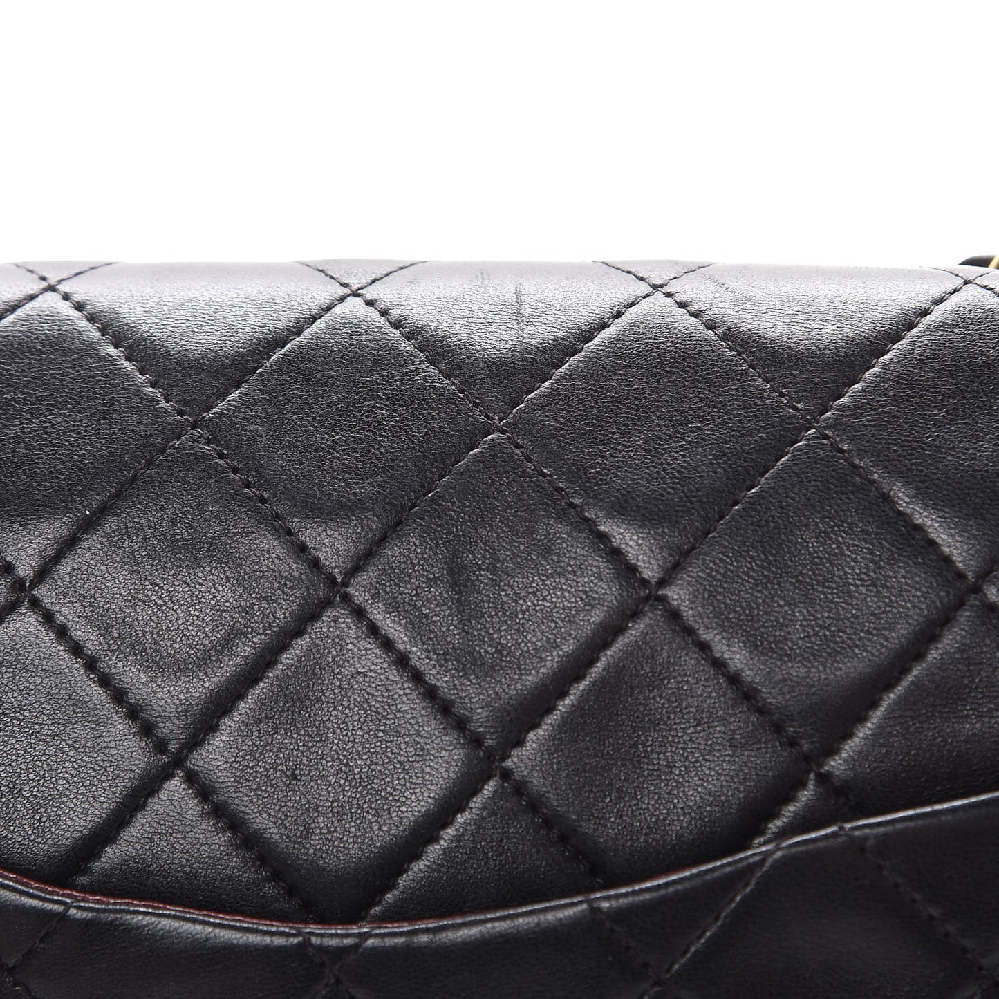 Lambskin Quilted Medium Double Flap Black