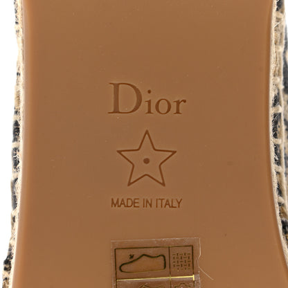 Christian Dior Cotton Embroidered Leopard Print Granville Espadrille 38 Natural 6 of 9