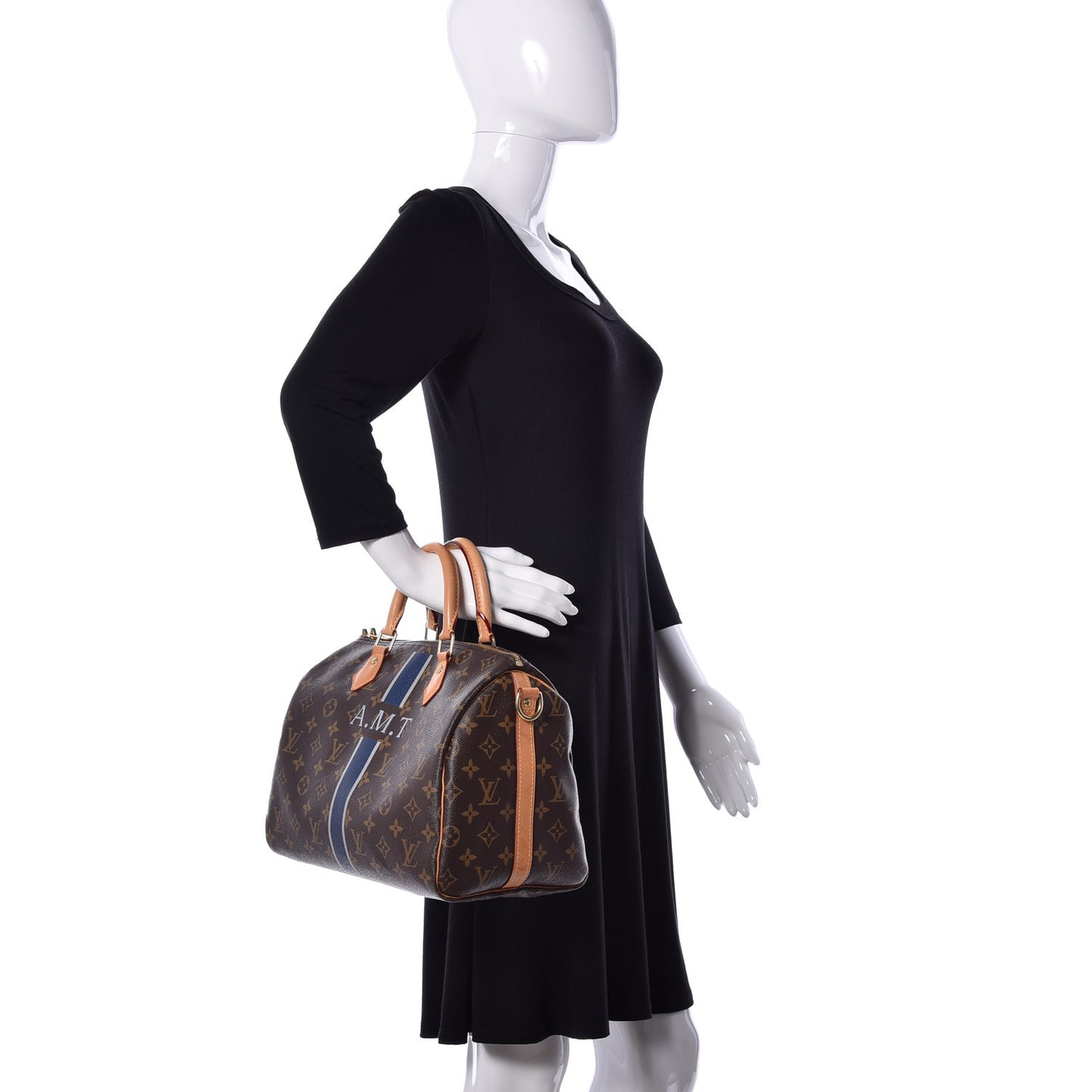 Monogram My LV Heritage Speedy Bandouliere 30 Blue Marine Gris