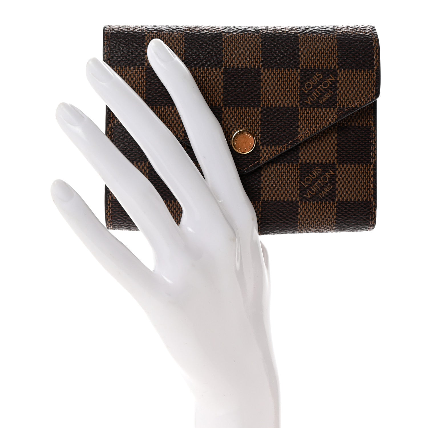 Louis Vuitton Damier Ebene Victorine Wallet Cherry 2 of 7
