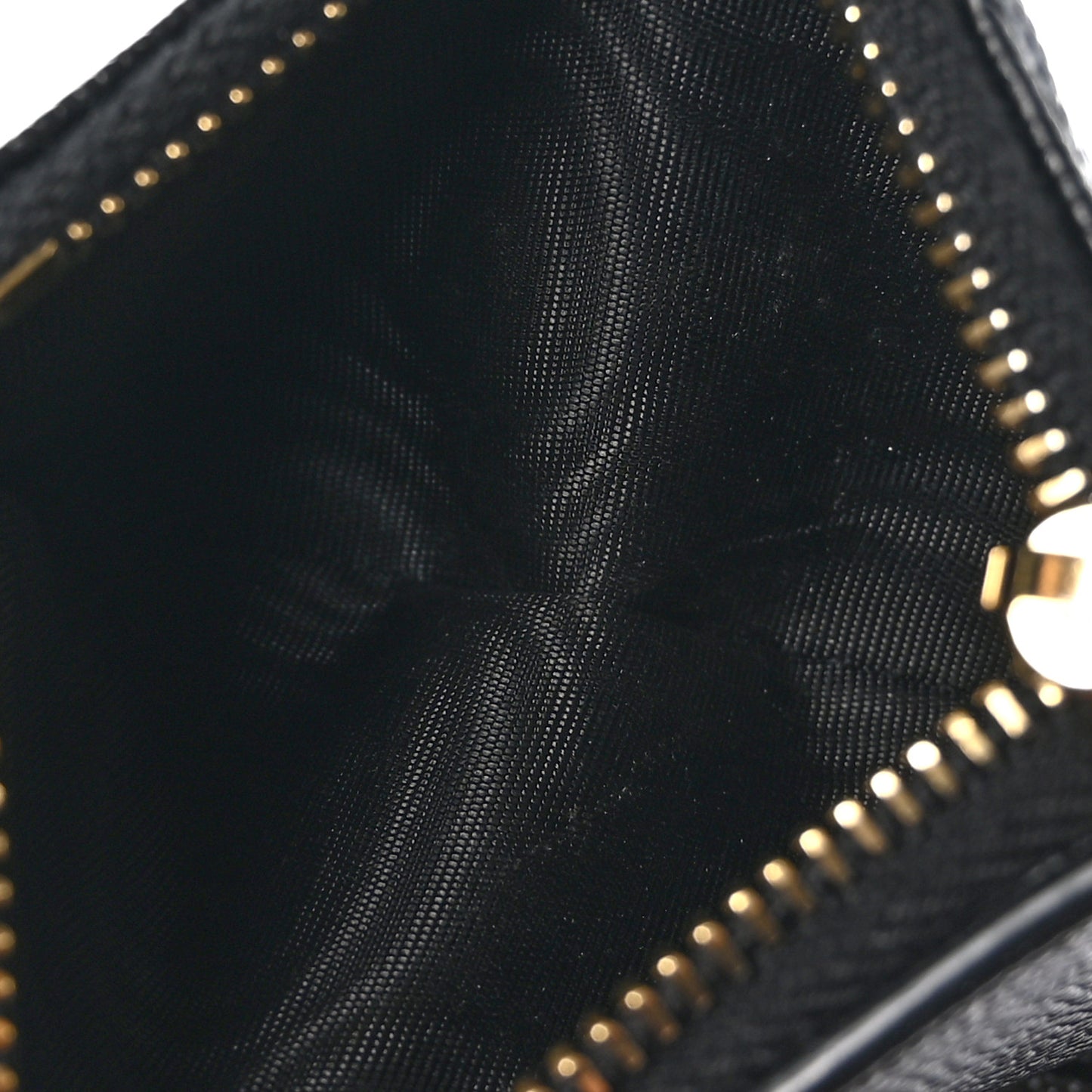 Grain De Poudre Matelasse Chevron Monogram Zipped Two-Part Wallet Black