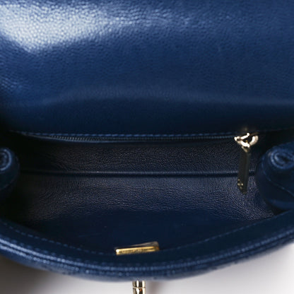 Chanel Caviar Quilted Extra Mini Coco Handle Flap Navy 5 of 11