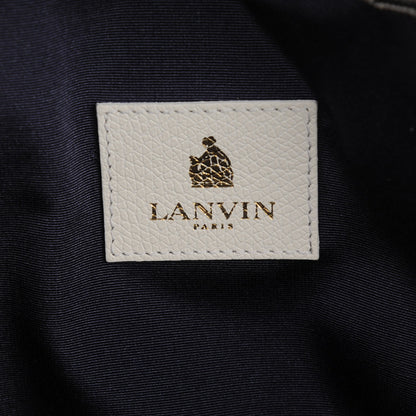 Lanvin Lizard Effect Moonriver Tote Calfskin Tote Black White 6 of 7
