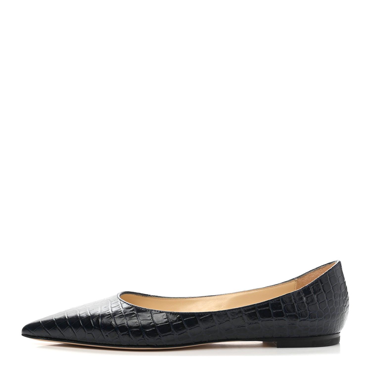 Jimmy Choo Crocodile Embossed Calfskin Mirele Ballet Flat 35 Navy Blue 1 of 7