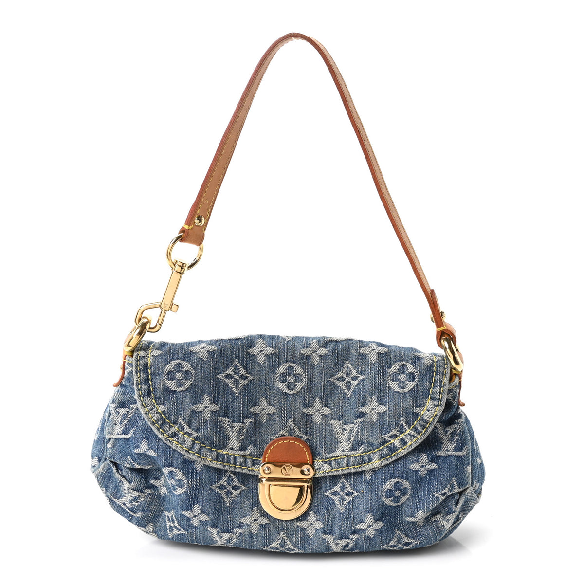 Monogram Denim Mini Pleaty Blue