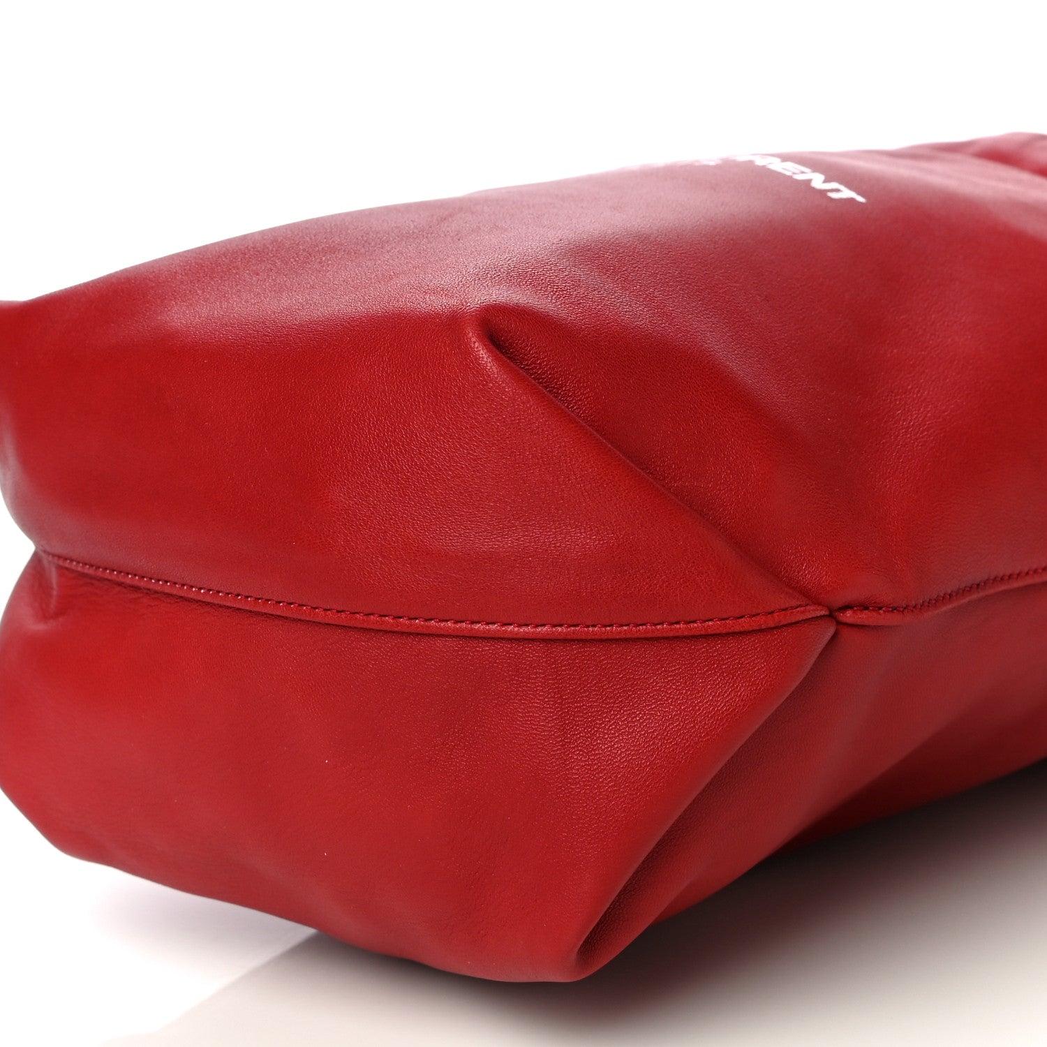 Saint Laurent Lambskin Small Teddy Bucket Bag Red 11 of 16