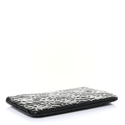 Chanel Caviar Camellia Embossed Cosmetic Pouch Black 4 of 7