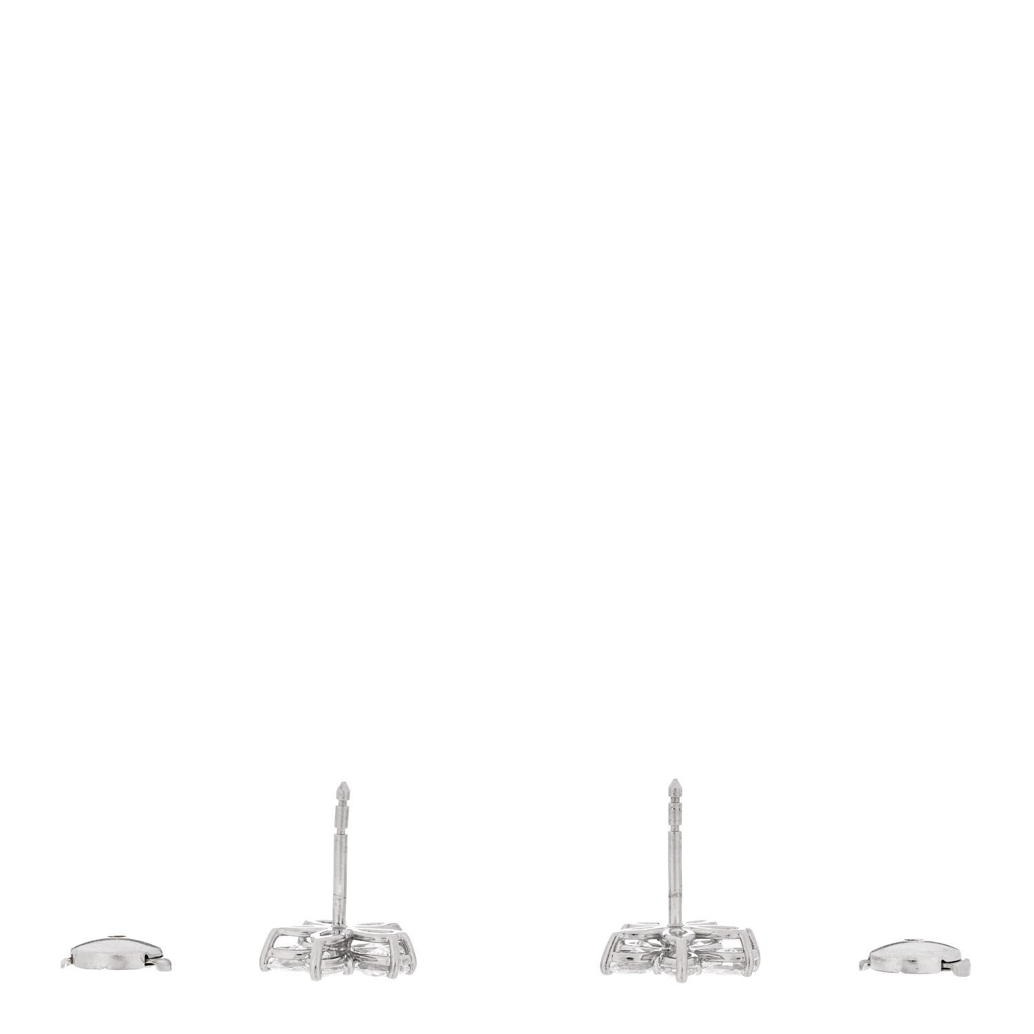 Tiffany Platinum Diamond Large Mixed Cluster Earrings 3 of 4