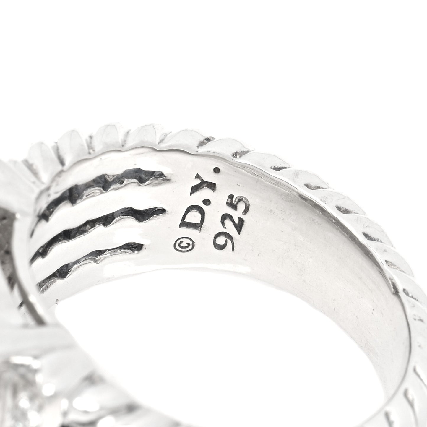 Sterling Silver Diamond 16mm Wheaton Ring 54 6.75