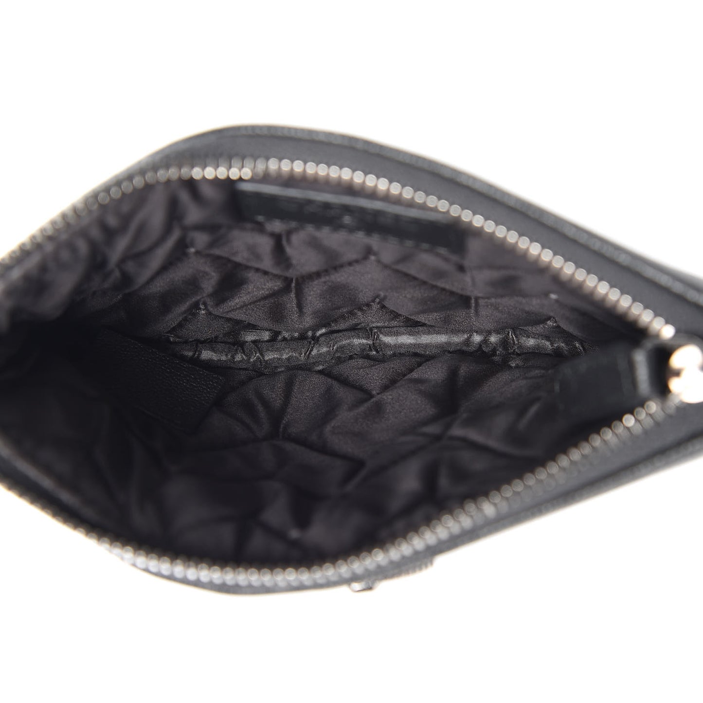 Sheepskin Chevron Quilted Small Vintage Mademoiselle Cosmetic Case Grey