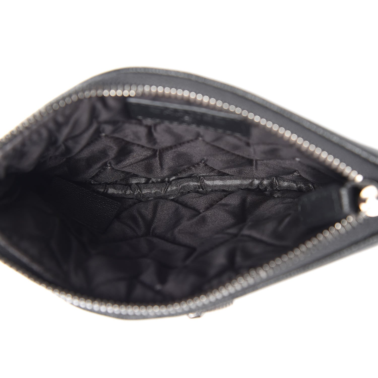 Chanel Sheepskin Chevron Quilted Small Vintage Mademoiselle Cosmetic Case Grey 5 of 8