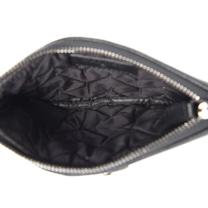 Chanel Sheepskin Chevron Quilted Small Vintage Mademoiselle Cosmetic Case Grey 5 of 8