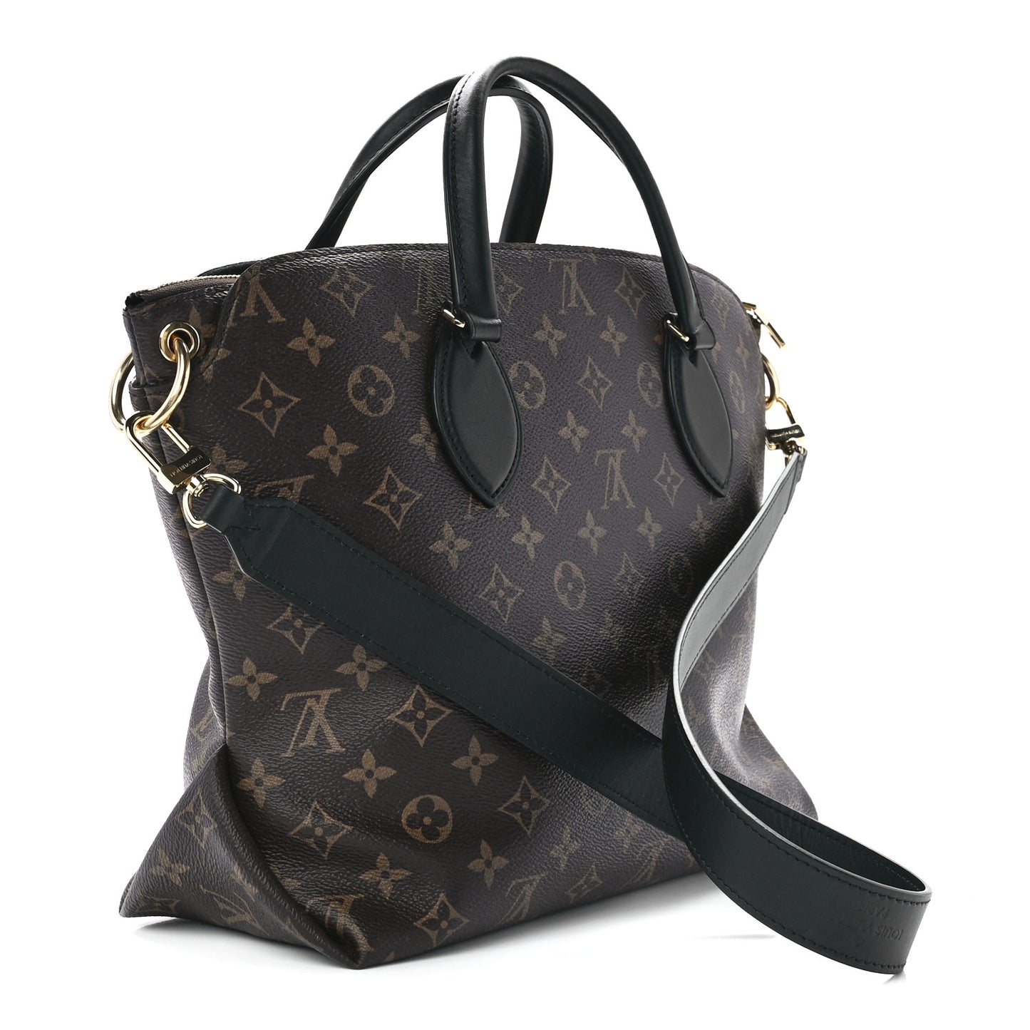 Monogram Flower Zipped Tote MM Black