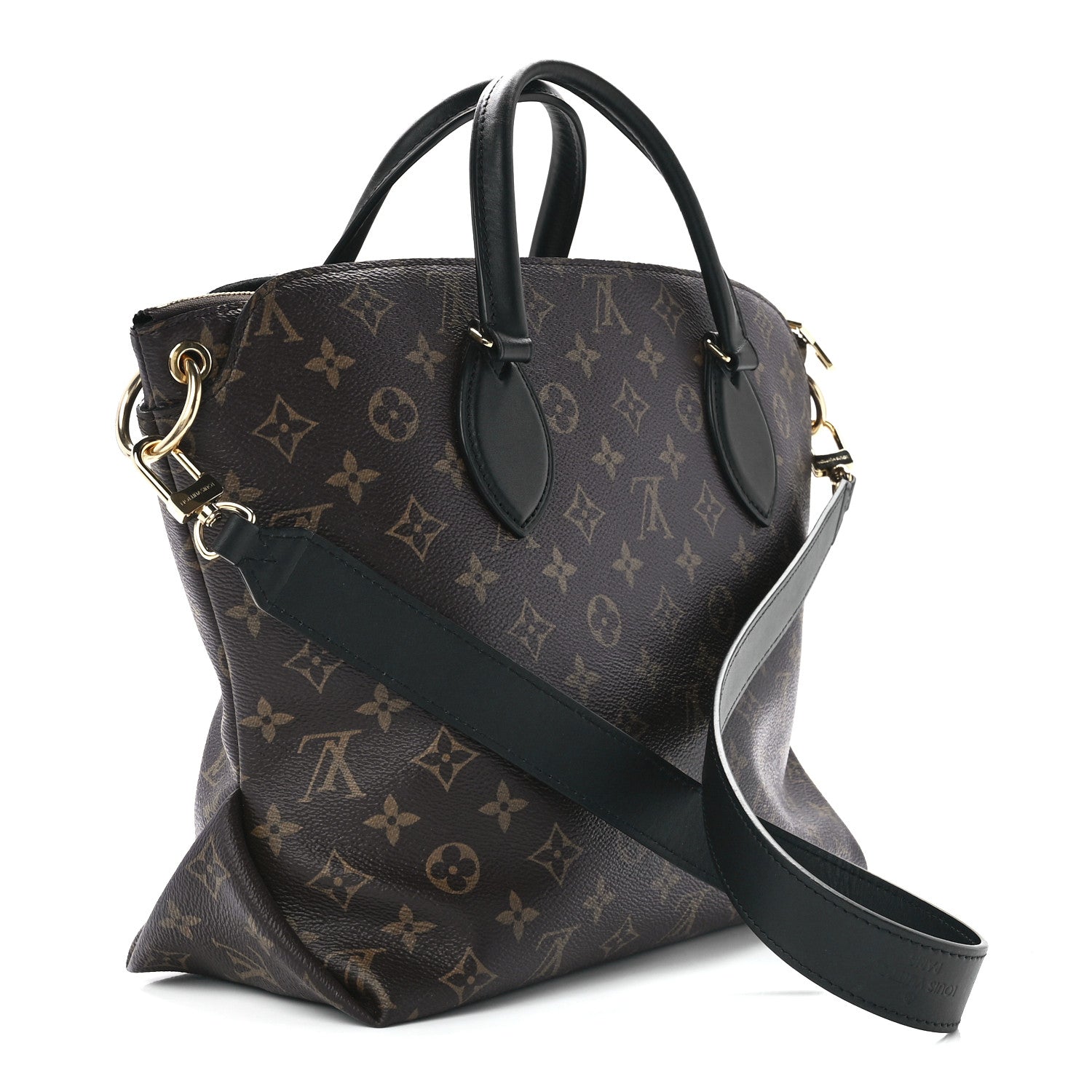 Louis Vuitton Monogram Flower Zipped Tote MM Black 3 of 13