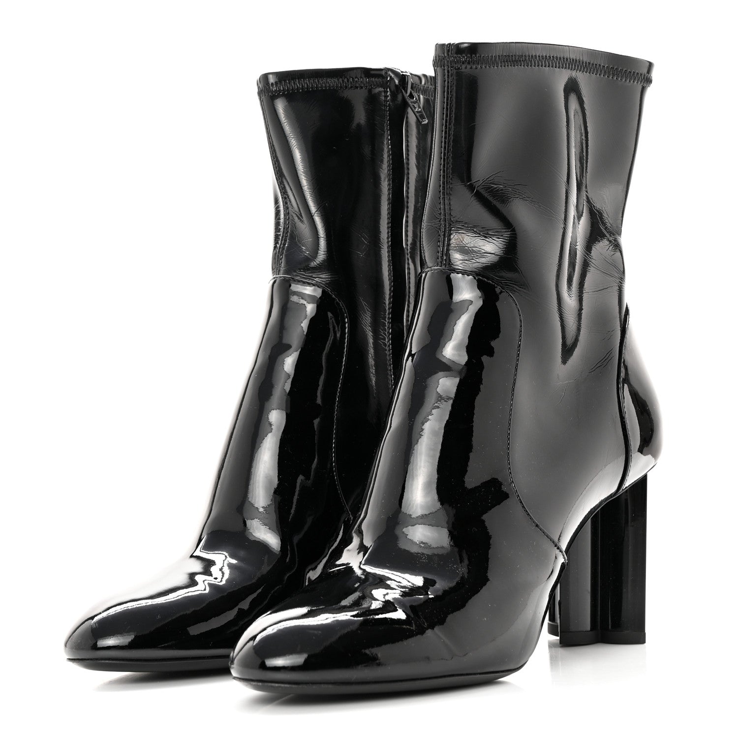 Louis Vuitton Patent Silhouette Ankle Boots 38 Black 3 of 13