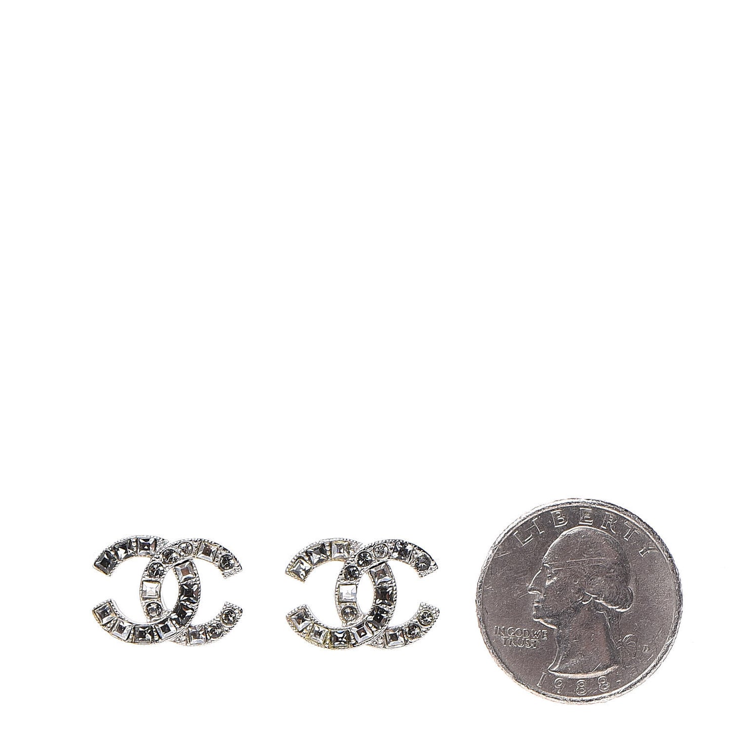 Crystal CC Earrings Silver