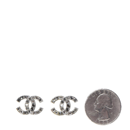 Chanel Crystal CC Earrings Silver 2 of 6