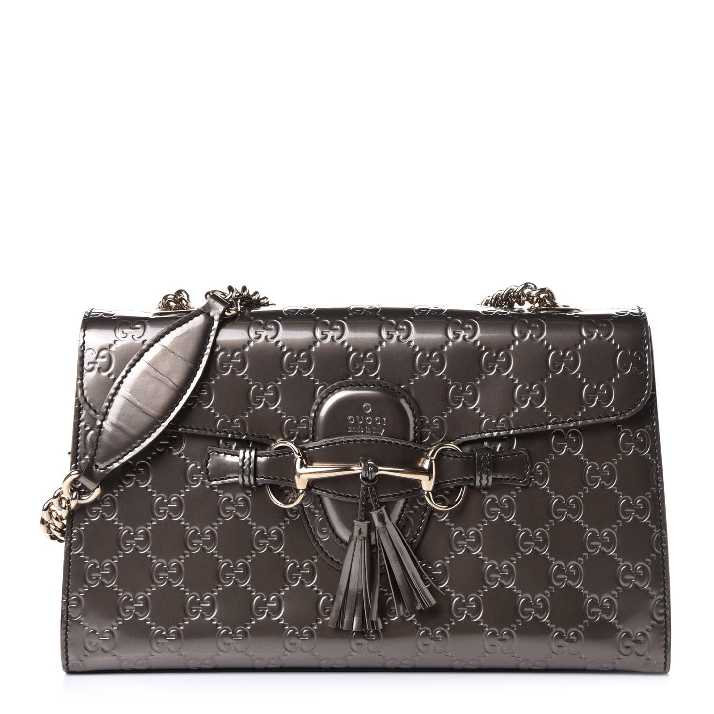 Shine Guccissima Medium Emily Chain Shoulder Bag Sasso