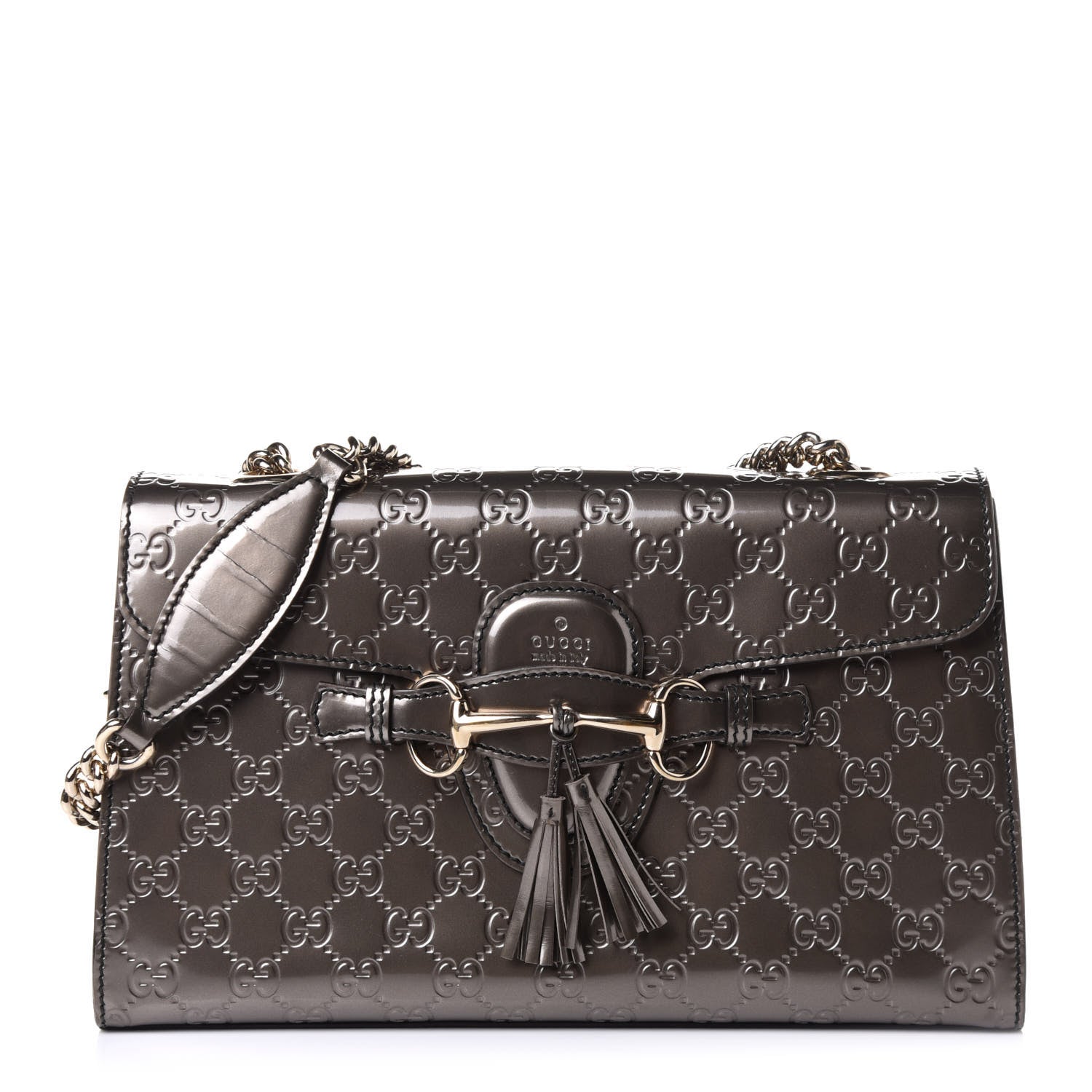Gucci Shine Guccissima Medium Emily Chain Shoulder Bag Sasso 1 of 10