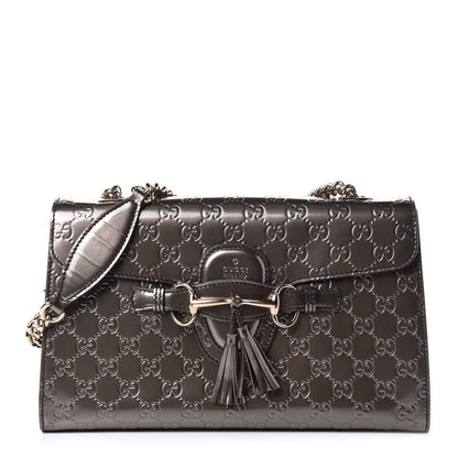 Gucci Shine Guccissima Medium Emily Chain Shoulder Bag Sasso 1 of 10