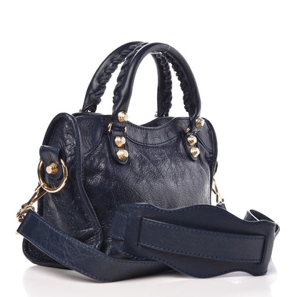 Balenciaga Agneau Giant 12 Gold Hardware Mini City Bleu Obscur 3 of 7