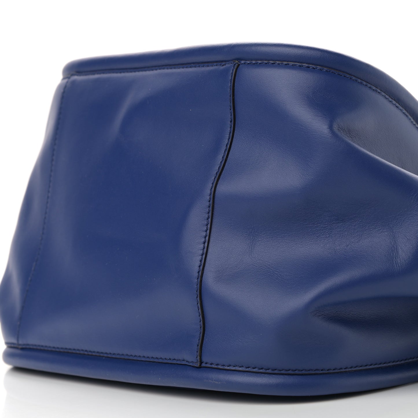 Calfskin Large Ruched Tote Cobalt
