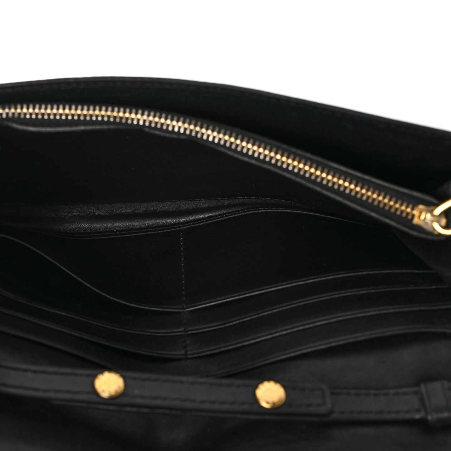 Soft Calfskin Quilted Chain Wallet Black