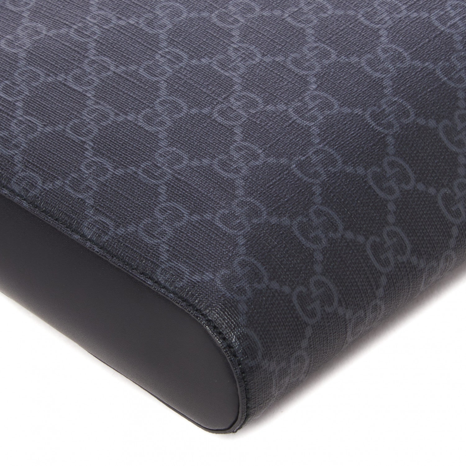 Gucci GG Supreme Monogram Appia Calfskin Web Flat Messenger Bag Black Grey 6 of 9
